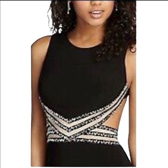 Blondie nites by stacy sklar cut out rhinestone dress‎ - Picture 1 of 6